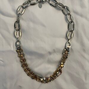 Elegant Silver and Gold Chain Necklace